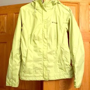 Women’s Columbia lime green spring coat!